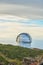 Scenic view of an astronomy observatory dome in Roque de los Muchachos, La Palma, Spain. Landscape of science