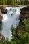 Scenic view of athabasca waterfall, japser national park, alberta, canada