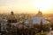 Scenic view at Basilica of Guadalupe with Mexico city skyline