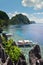 Scenic view of the bay surrounding Matinloc Island at Palawan in Philippines