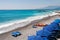 Scenic view of the beach and mediterranean sea in Bordighera