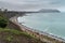 Scenic view of the beach from the Miraflores cliffs in Lima, Peru