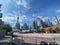 Scenic view of the beautiful cityscape of Toronto with the CN tower against a blue sky in Canada