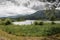 scenic view on beautiful intermittent lake cerknica, with water, spring season, slovenia