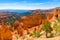 Scenic view of beautiful red rock hoodoos and the Amphitheater from Sunset Point, Bryce Canyon National Park, Utah, United States