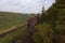 Scenic view from Belveder Viewpoint Labska stran over the Elbe river with Elbe sandstone mountains