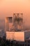 Scenic view of Beringen coal mine series limburg Belgium during sunset