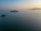 Scenic view of the blue ocean at the sunset in Repulse Bay, Hong Kong, South East Asia