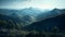 Scenic view of blue ridge mountains 3d rendering.