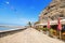 Scenic view of a boulevard and restaurant terraces on July 12, 2015 in Tazacorte, La Palma, Canary Islands, Spain.