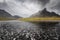 Scenic view of Buachaille Etive Beag in the Scottish Highlands covered with clouds