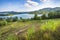 Scenic view on the Butoniga reservoir lake on a summer sunny day