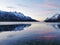 Scenic view of a calm Fjord lake in Ersfjordbotn in Norway