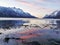 Scenic view of a calm Fjord lake in Ersfjordbotn in Norway