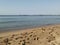 Scenic View Of Calm Sea Against Clear Sky. Beach and sea. Waves on the beach.