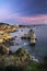 Scenic view of the Camilo Beach Praia do Camilo at sunrise in Lagos, Algarve