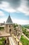 Scenic view of Carcassonne castle in France.