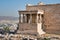 Scenic view of the Caryatid porch of the Erechtheion in Athens, Greece