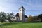 Scenic view of the church of St. Margaretha in Pfaffing, Bavaria, Germany