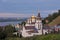 Scenic view at churches above Volga river