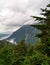 Scenic view of the city skyline of Juneau, Alaska, surrounded by majestic mountains and lush forests