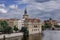 Scenic view of the cityscape of Prague, Czechia on a cloudy day