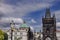 Scenic view of the cityscape of Prague, Czechia on a cloudy day