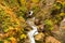 Scenic view of clear natural stream flow passing rocks