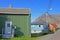 Scenic view of colorful wooden rorbu houses, Henningsvaer, Lofoten Islands, Scandinavia, Norway.