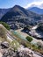 Scenic view of the confluence of Bhagirathi and alaknanda rivers to form the Ganges in the holy district Devprayag Uttarakhand