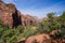 Scenic view of Cross beds of aeolian sandstone rock formations on Zion National Park Canyon Overlook hiking trail, Utah, USA