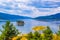 Scenic view Dospat lake Rhodope mountains Bulgaria