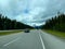 The scenic view while driving through Banff National Park in Canada