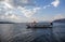 Scenic view of Erhai Lake, Dali, Yunnan province, China. Vintage tourists cruise ship on the lake.