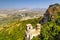 Scenic view from Erice at countryside with Torretta Pepoli chateau