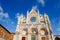 Scenic view of the facade of gothic renaissance church Santa Maria Assunta, cathedral of Siena, Tuscany, Italy