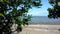 Scenic view of the Firth of the Forth covered with greenery against a sea in Midlothian, Scotland