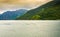 Scenic view of the fjord and rocks in the summer.