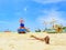 Scenic view of the fleet of Thai traditional fishing boats are parking on the beach