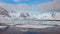 Scenic view of floating blocks of ice and glaciers at Svalbard, Norway