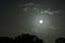 Scenic view of full moon and Jupiter with clouds