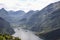 A scenic view of the Geiranger fjord in the SunnmÃ¸re region of MÃ¸re og Romsdal county in Norway.