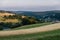 Scenic view of the German countryside just before dusk, Mespelbrunn, Bavaria