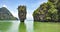 Scenic view of Great Limestone Rock, James Bond Island, with Turquoise Andaman Sea
