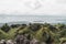 Scenic view of the green Osmena peak under a cloudy sky