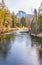 Scenic view of half dome with reflection on the water in the morning,Yosemite National park,California,usa.