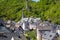 Scenic view on half-timbered houses in the village Monreal