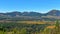 Scenic view of Hanmer Springs town and surrounding hills in Canterbury