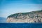 Scenic view of the harbor and cliffs of Sorrento on Amalfitan coast.