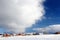 Scenic view of a highway in the Bavarian Alps with pine forest in winter